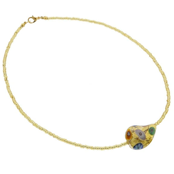 GlassOfVenice Murano Glass Royal Klimt Spiral Necklace