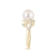 thumbnail image 3 of Angara Freshwater Cultured Pearl Olive Leaf Vine Ring in 14K Yellow Gold for Women | June Birthstone Jewelry for Her, 3 of 8