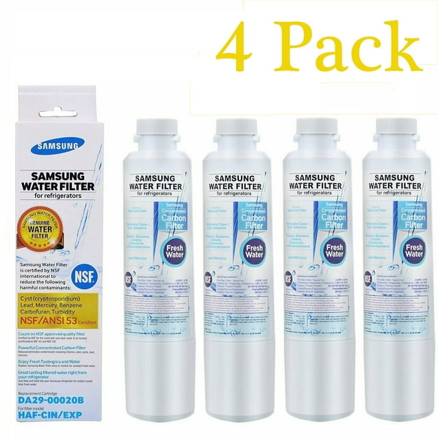 4 PACK DA2900020B Refrigerator Water Filter, Replacement for Samsung