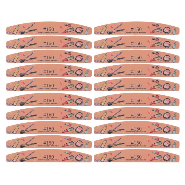 20 Pcs Nail File Double Sides Manicure Nail File Washable Reusable Professional Half Moon Fingernail Files Nail Art Tools 150 Grit