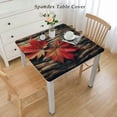 thumbnail image 2 of nygtbtfer Red Maple Leaf on The Wooden Fitted Tablecloth for Rectangle Tables, Elastic Edged Polyester Country Farmhouse Table Cover, for Outdoor Indoor Kitchen Coffee Table Decor, 2 of 7