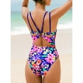 thumbnail image 2 of Cupshe Women's One Piece Swimsuit V Neck Tummy Control Double Adjustable Straps Back Cutout O-Ring, Size XS-XL, 2 of 7