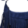 thumbnail image 3 of Bolso de hombro Hugo con borlas Monedero Satchel Tote retro moderno azul, 3 of 7