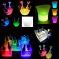 thumbnail image 4 of Colores Intercambiables Led Cubo De - Champagne Wine Beer Cooler Holder Container - Para Fiestas De Cocina En Casa Bar Restaurante - 2 Piezas Di Baoblaze Cubo luminoso del enfriador de hielo, 4 of 8