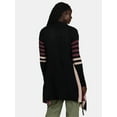thumbnail image 5 of What's Next Women's and Women's Plus Striped Flyaway Cardigan Sweater, Midweight, Sizes XS-4X, 5 of 5
