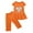 Orange, variant on Zwiiyzr 1-10 Years Little & Big Girl Summer Outfits Cartoon Ruffle Short Sleeved Flutter Sleeve Elastic Waist Cropped Pants Elephant 2Pcs Clothing Set