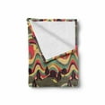 thumbnail image 2 of Psychedelic Soft Flannel Fleece Blanket, Landscape Design with Abstract Trees and Stripe Hills Retro Style Illustration, Cozy Plush for Indoor and Outdoor Use, 50" x 70", Multicolor, by Ambesonne, 2 of 6