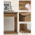 thumbnail image 4 of Console Table 47.2 Inches Sofa Table Narrow Entryway Table Entry Table with 3 Drawers Bottom Shelf Metal Corners Honey Brown, 4 of 5