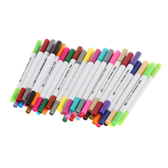 Rotulador de doble punta, rotuladores de colores, rotuladores para colorear de secado rápido, juego de rotuladores de acuarela, rotuladores de pintura 48 colores blanco BLESIY marcadores de pintura bolígrafos