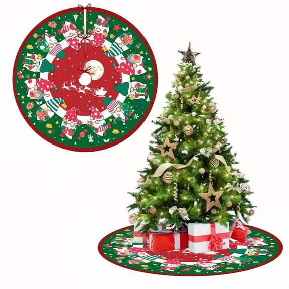 Christmas Tree Skirt, Santa Claus Christmas Tree Decoration, Colorful Tree Skirt, Suitable for Christmas Tree Holiday Party, Christmas Gift