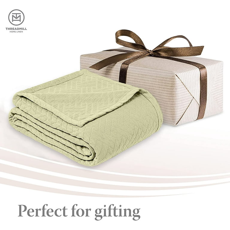 Threadmill Luxury Cotton Blankets for Twin Size Bed | All-Season 100%  Cotton Twin Blanket for Bed | Herringbone Lightweight, Soft & Cozy Fall  Thermal