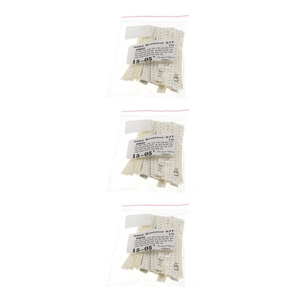 Injueey 660PCS/Set Kit de resistencia Paquete de película de resistencia Ohm Reemplazo eléctrico Type1 NO1