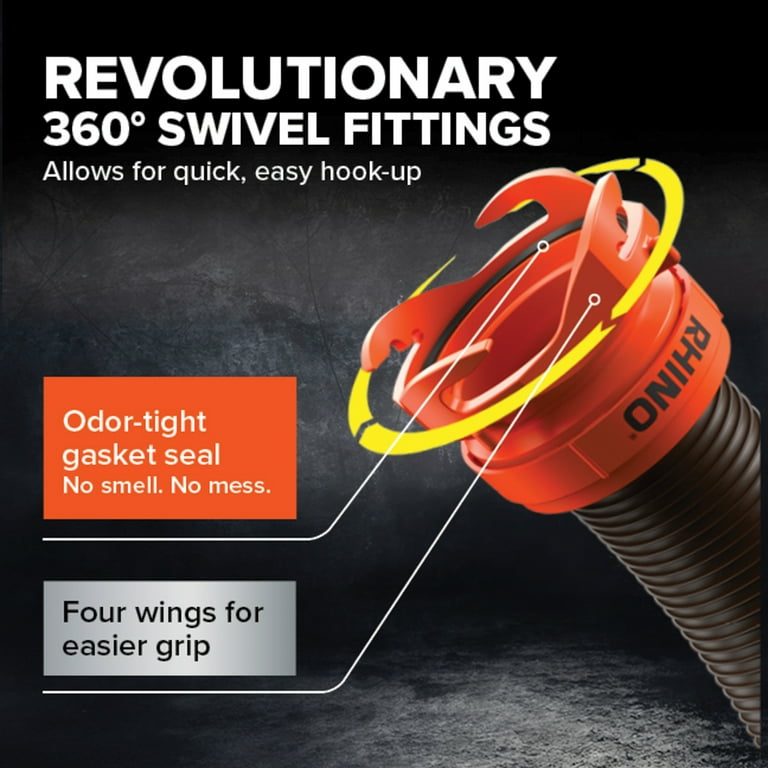 RhinoFLEX 15 ft. Sewer Hose Kit with Swivel Fittings RhinoFLEX 15 ft. Sewer Hose Kit with Swivel Fittings