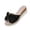 Black, variant on Women Bow Accent Espadrille Wedge Mule Sandals Comfortable Footwear For Casual Outdoor Daily Activities