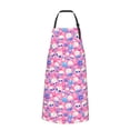 thumbnail image 2 of Pofeuu Skull Blue Flower Print Waterproof Apron with Pockets Adjustable Cooking Aprons Kitchen Bib for Baking Household Cleaning, 2 of 8