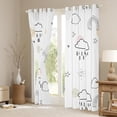 thumbnail image 3 of Manfei Stripes Lines Rainbow Curtains Pack of 2 (42x84 Each),Kawaii Clouds Stars Curtains Blackout,White Black Bedroom Curtains For Princess,Ultra Soft Home Decor, 3 of 6