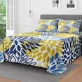 thumbnail image 2 of Navy Blue Soft Bedding Set Deep Pocket 3 Piece Bedding, Luxury Soft Microfiber Queen Sheet Sets Spring Floral, 2 of 7