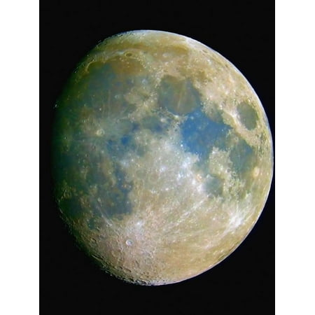 Mineral Art - The Waxing Moon. the Blue Areas are Indicative of Titanium-Rich Minerals Print Wall Art By Guillermo Gonzalez