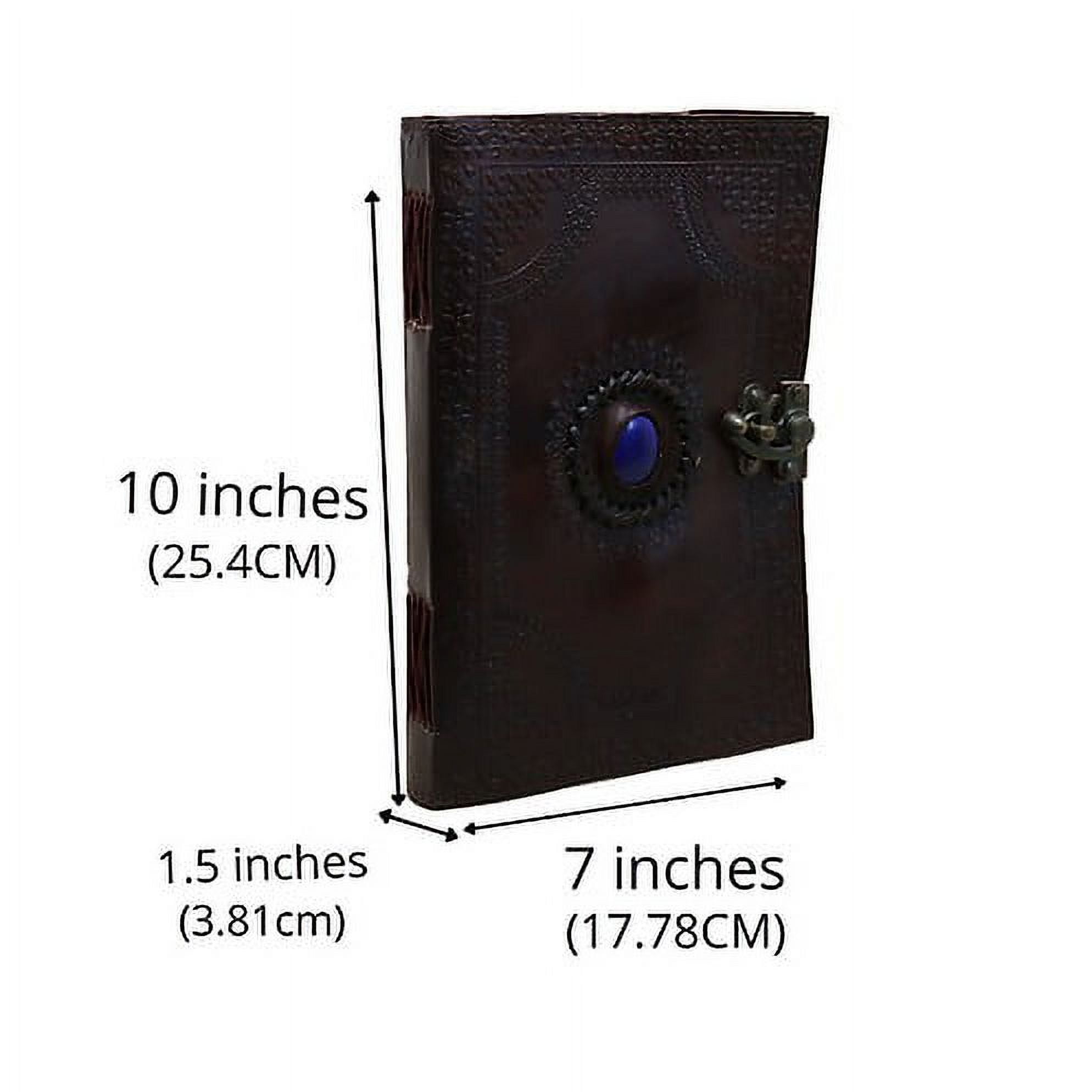 Jaald Leather Journal with Blue Stone Refillable Blank Notebook Diary Sketchbook Travel Journal Daily Planner Writing Pad Gift for Writers
