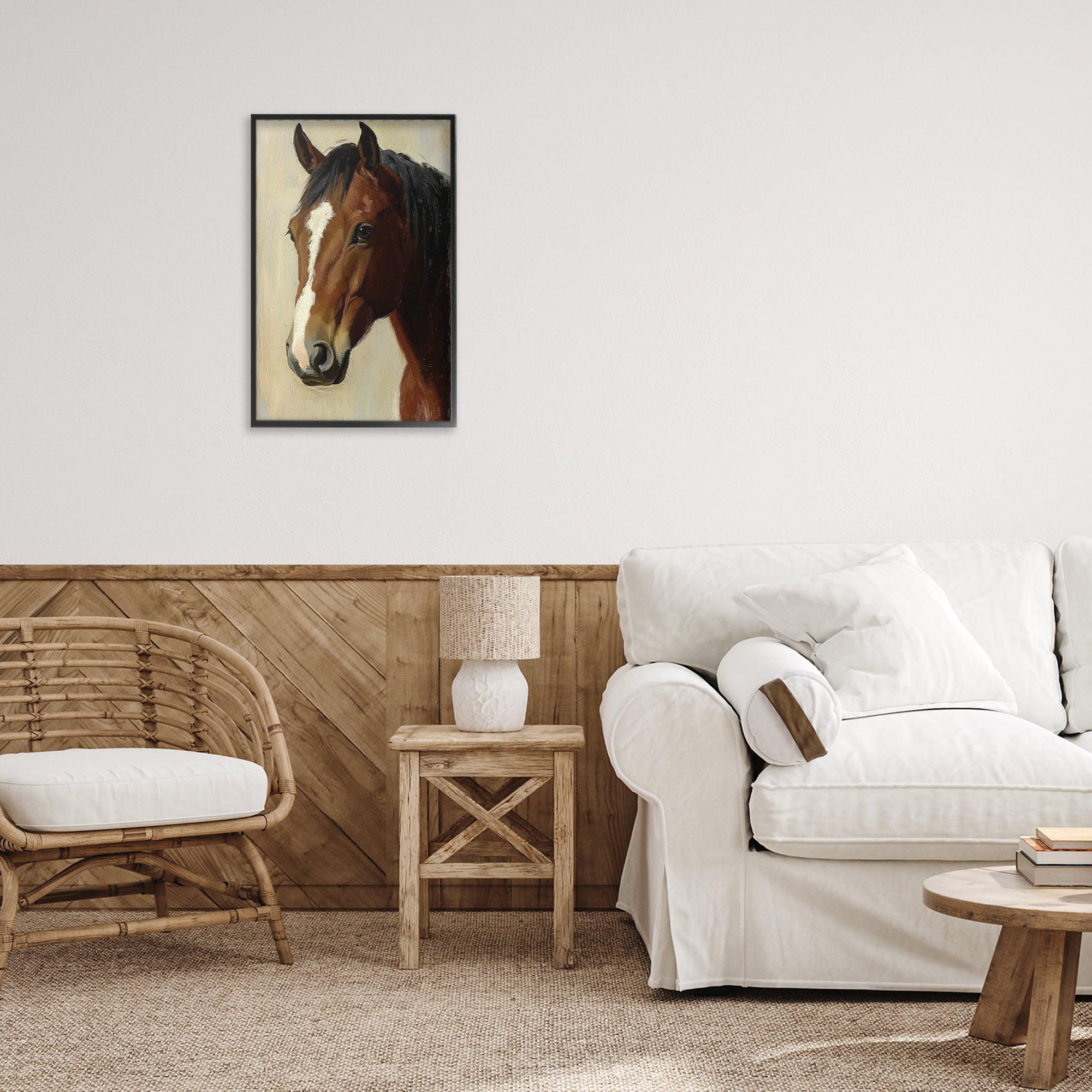 Stupell Industries Beautiful Brown Horse Portrait Black Framed Giclee Art, design by Petal Prints Design