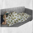 thumbnail image 6 of Watercolor Soft Flannel Fleece Throw Blanket, Furry Rabbit Bunny Pattern Easter Animals Domestic Fluffy Pets, Cozy Plush for Indoor and Outdoor Use, 50" x 70", Pale Brown Pale Yellow, by Ambesonne, 6 of 6