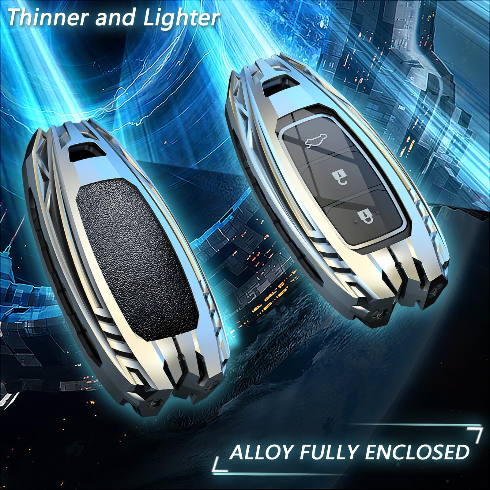 For Hyundai Key Fob Cover,Keychain,Zinc Alloy Protection Car Key Shell Case Compatible with Hyundai Holder Smart Remote Keyless Entry Keyshell Accessories