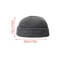 thumbnail image 3 of Tuque Tricotée Exquise Confortable Style Simple Femmes Hommes Mode Chapeaux Couvre-Chef Ornement Vêtement Accessoire pour Déco de Robe Gris Foncé, 3 of 6