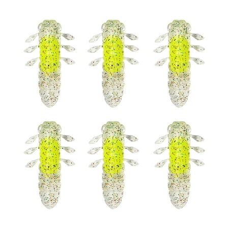 ZCKK 6Pcs Soft Fishing Lures Realistic Looking Bite Resistant Reusable Swimbaits Artificial Worm Bait Fishing Supplies