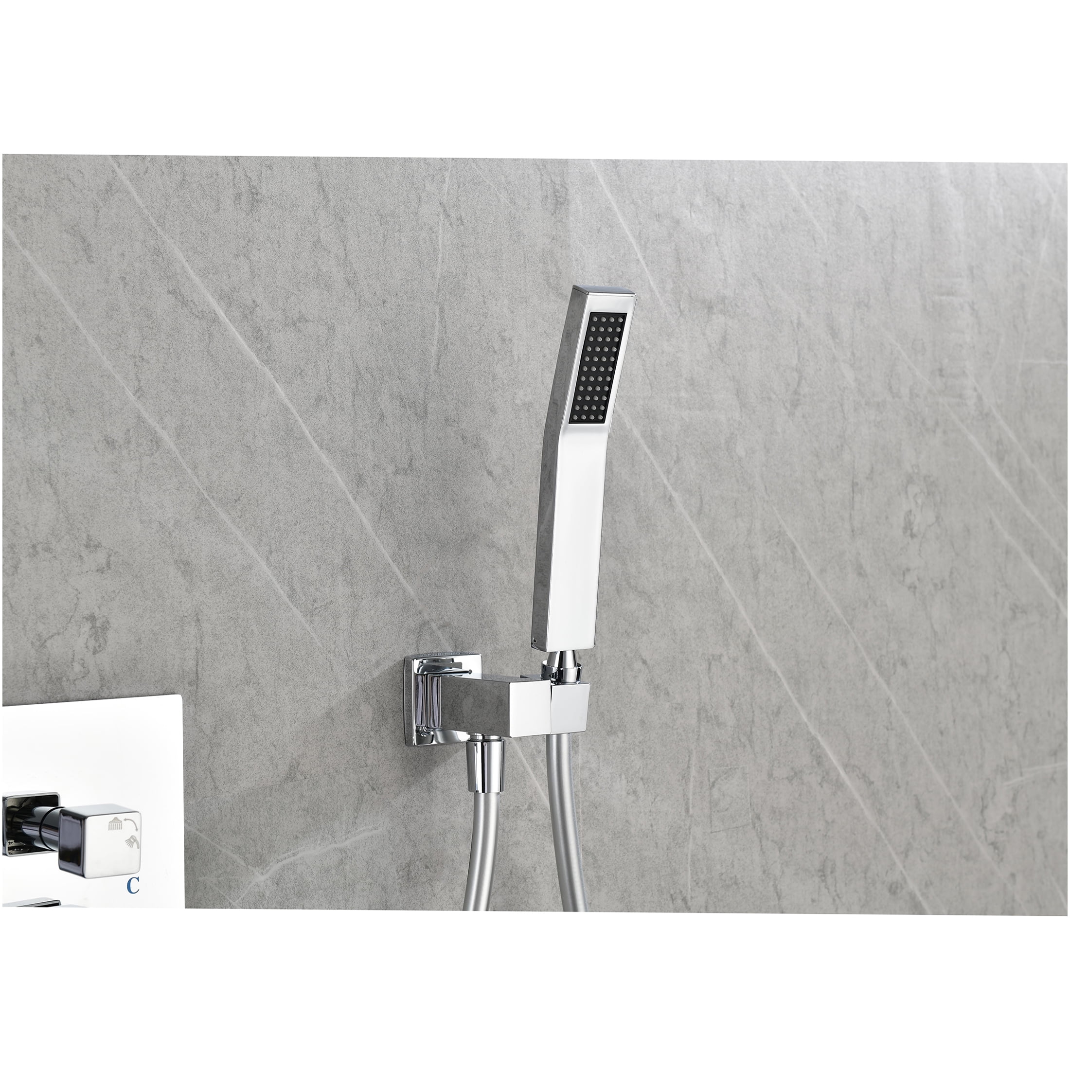 JERFIT 12 Inch Rain Shower System, Wall Mounted Luxury Shower Head Set with 6” Extension Arm, High Pressure Rainfall Showerhead in Brushed Nickel Finish