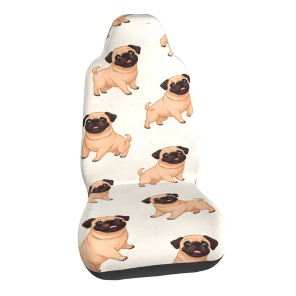 Playful Pug Car Seat Covers Stretch Car Seat Protectors Universal Fit