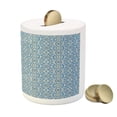 thumbnail image 3 of Vintage Piggy Bank, Curvy Circular Repeating Floral Motifs Abstract Hand Tile Pattern, Ceramic Coin Bank Money Box for Cash Saving, 3.6" X 3.2", Pale Blue Green Blue, by Ambesonne, 3 of 4