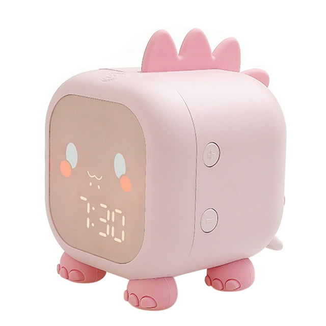 ammoon Kids Digital Alarm Clock Night Lights Sleep Trainier 2 Alarms 6 Ringtones Time Temperature Display Sound Control Snoozing Function with 1500mAh Rechargeable Battery Wake Up Light Clock for B
