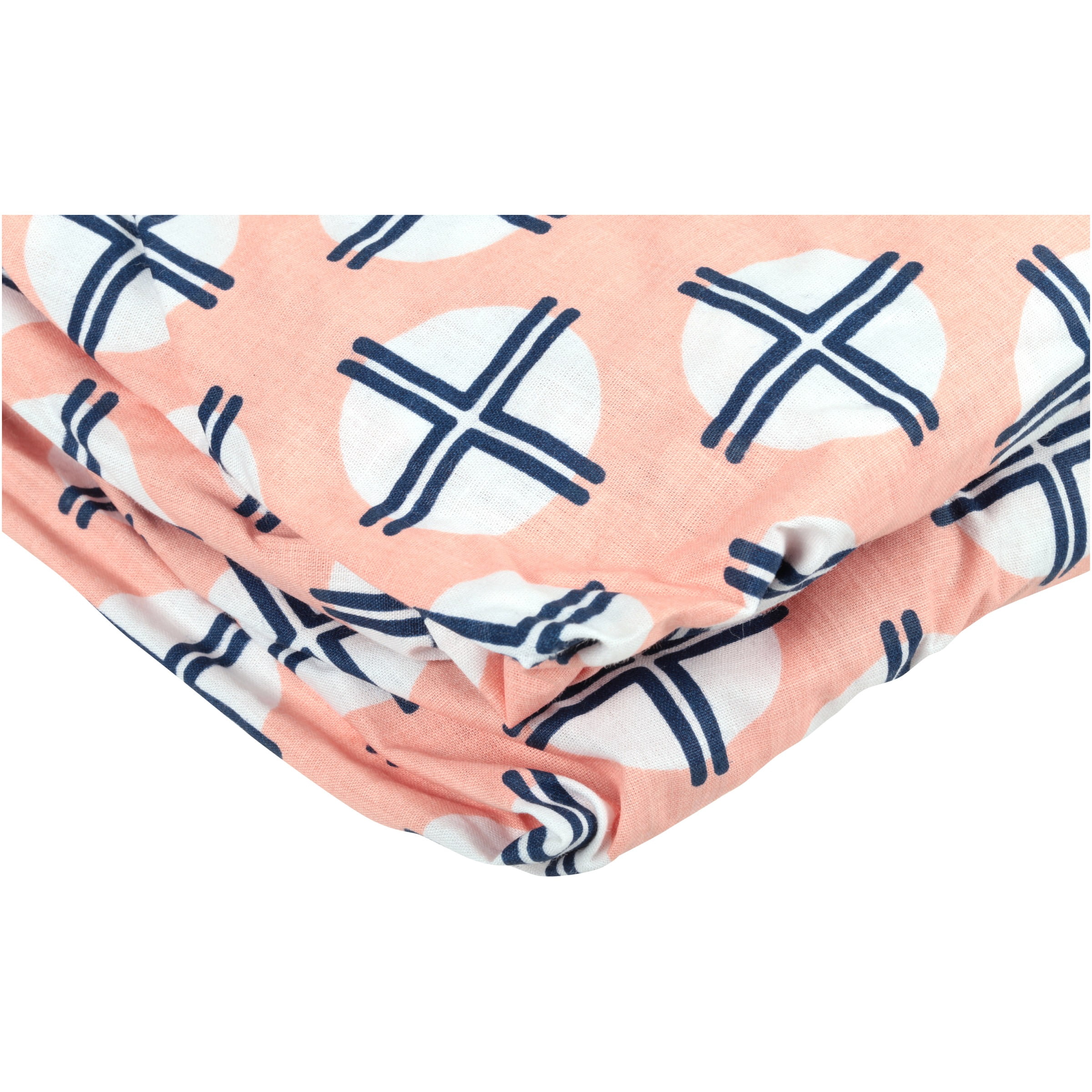 Bacati Olivia Tribal Dots Cross Coral Navy Crib Fitted Sheets 2 ct Package