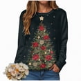 thumbnail image 4 of Towmus Christmas Tree Graphic Sweatshirts Womens Casual Long Sleeve Crewneck Lightweight Pullover Tops, 4 of 6