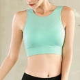 thumbnail image 4 of Longline Sports Bra High Impact Yoga Tops Built In Bra Crop Top Sports Bra Wireless Racerback Bra Yoga Clothes For Women, 4 of 9