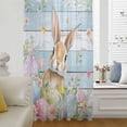 thumbnail image 5 of Easter Sheer Curtains 96" Long, Farmhouse Spring Rabbit Eggs Flowers Wooden Board Light Filering Curtains, Privacy Drapes Simi Floor to Veiling Curtain for Living Room Bedroom Large Window Treatment, 5 of 9