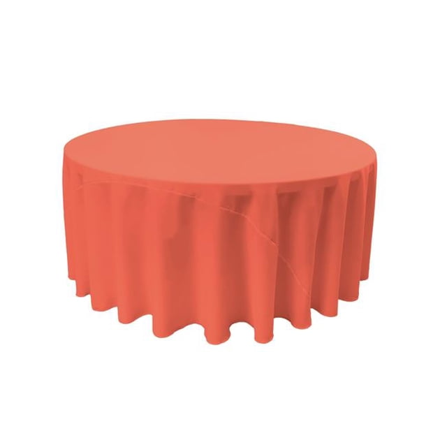 TCpop132R-CoralP55 Polyester Poplin Tablecloth, Coral - 132 in. Round