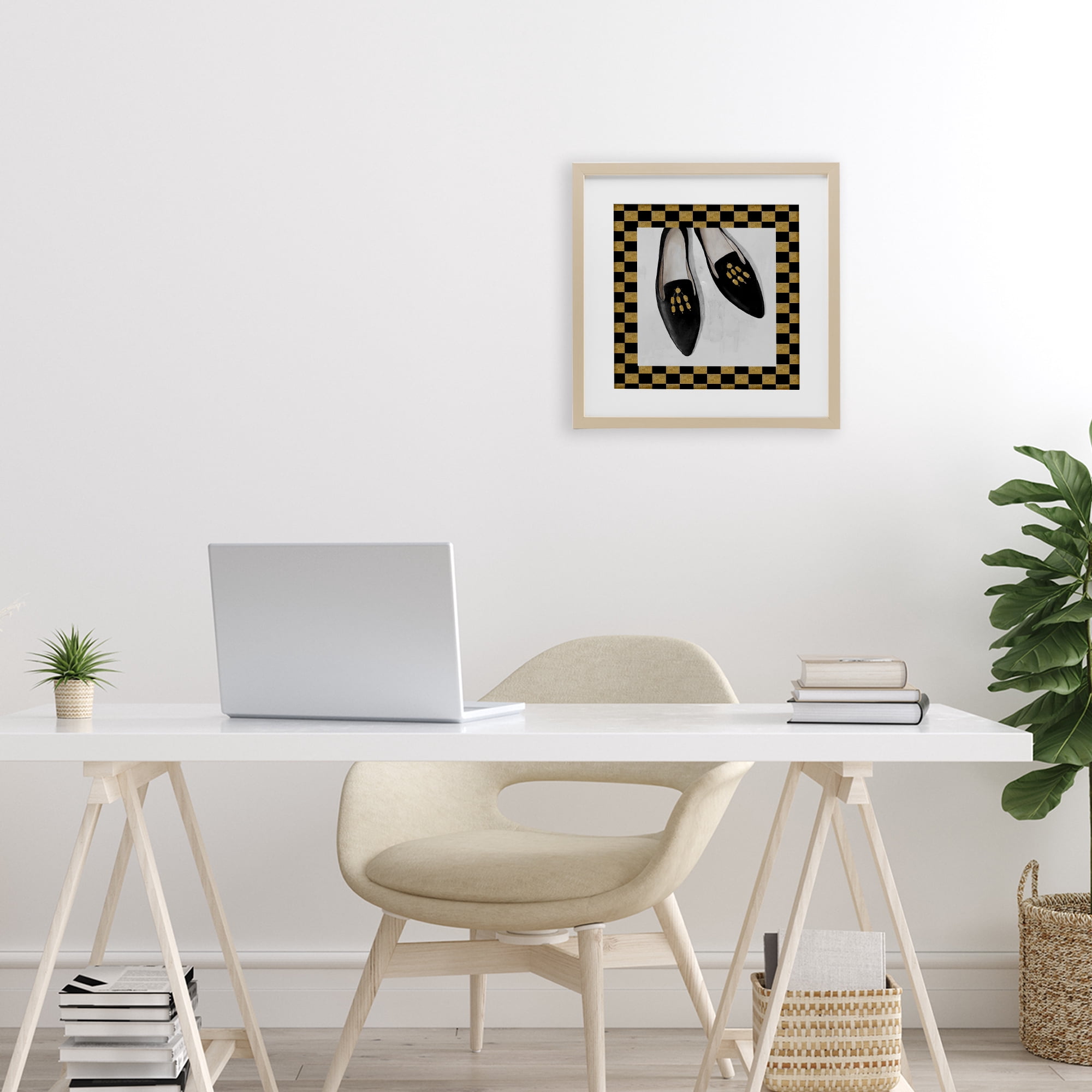 Stupell Industries Luxe Black Flats Birch Framed Print Under Glass, design by Lorenzo Collective