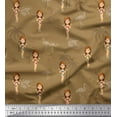 thumbnail image 1 of Soimoi Brown Rayon Fabric Flamingo,Palm Tree & Beachwear Girl Holiday Print Fabric by Yard 56 Inch Wide, 1 of 1