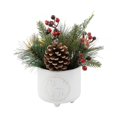 thumbnail image 3 of Flora Bunda Xmas Mix in Deer Wreath Ceramic Footed Pot, 3 of 3