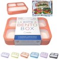 thumbnail image 1 of wqlpp-Bento Lunch-Box for Adults, Women | Bento-Box Lunch-Boxes with 3 Compartments | Container for Big Kids Teens, Work and School | Eco-Friendly Leakproof Divided Containers | Coral - Orange, 1 of 4