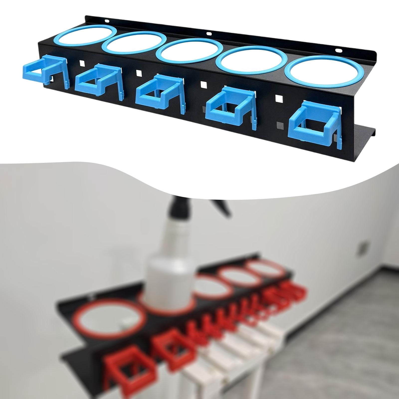 QSTDGVPW Spray Bottle Holder Car Wash Tool Organizer Simple Installation Multi Functional blue 5 holes