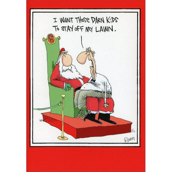 Nobleworks Stay Off My Lawn Funny / Humorous Christmas Card (1 card/1 envelope)