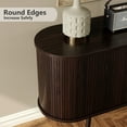 thumbnail image 6 of Furnihold 54.4''W Buffet Cabinet with Storage Fluted Sideboard Cabinet with Doors & 4 Shelf Storage for Living Room, Hallway, Kitchen, Mahogany, 6 of 6