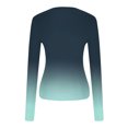 thumbnail image 6 of BLVB Womens Fall Spring Tops Trendy Gradient Crew Neck Long Sleeve Basic Blouse Casual Slim Comfy Plus Size T-Shirts, 6 of 6