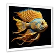 thumbnail image 2 of Designart "Baroque Fantasy of Gold and Blue Butterfly Fish" Beach Framed Wall Art Decor - Coastal Gold Beach People Bedroom Framed Canvas Wall Art, 2 of 6
