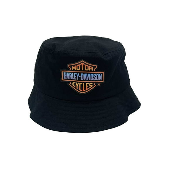 Harley-Davidson Little Boys' Bar & Shield Logo Twill Bucket Hat, Black, Harley Davidson
