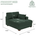 thumbnail image 5 of DREAMSIDEA Oversized Chaise Lounge for Living Room Modern Corduroy Sofa with Left Armrest Indoor Lounge Chair,Hunter Green, 5 of 9