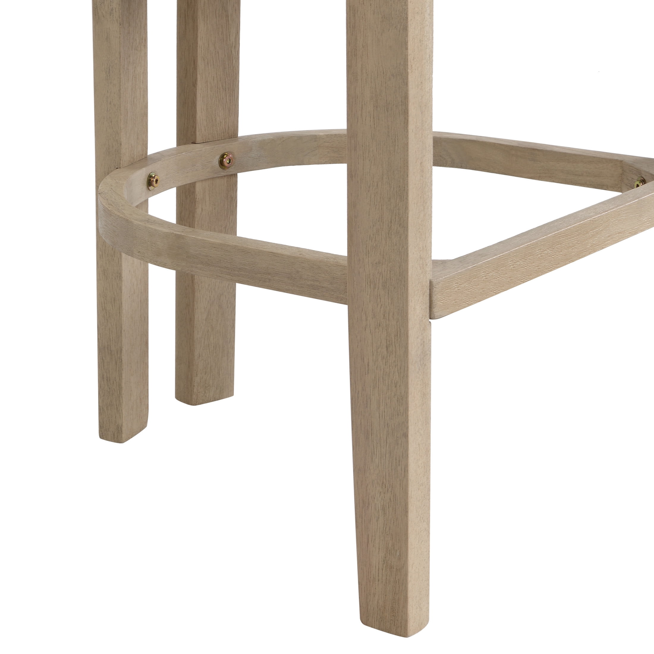 Christopher Knight Home Minimalist Upholstered Bar Stools with Curved Backrest, Solid Wood Frame, Light Ash, Set of 2