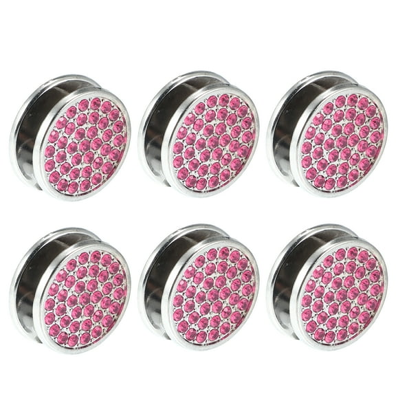6pcs 22mm Bling Car Cute Hooks Dashboard Hooks Storage Hooks for Keys Earphone Purse Car Accessories Pink